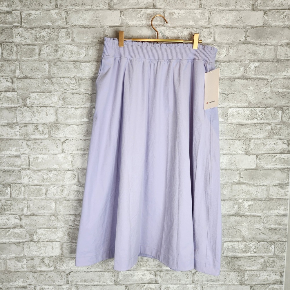 Lululemon Midi Skirt Stretch Woven Ruffle-Waist Lilac Purple Casual Large